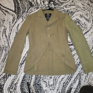 *SOLD* Y's by Yohji Yamamoto Two-Tone Olive Green Tailored Blazer